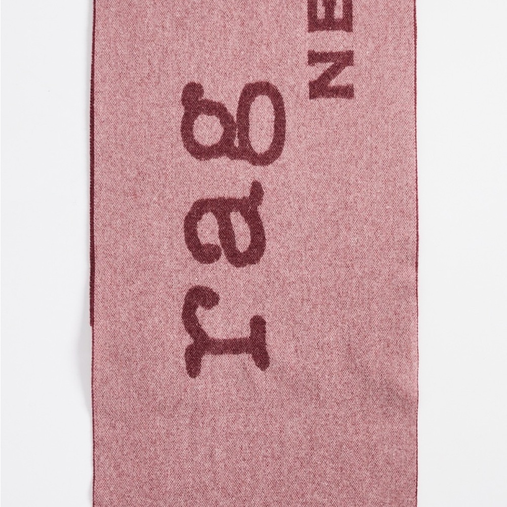 rag & bone Addison Skinny Recycled Wool Scarf, pink & maroon